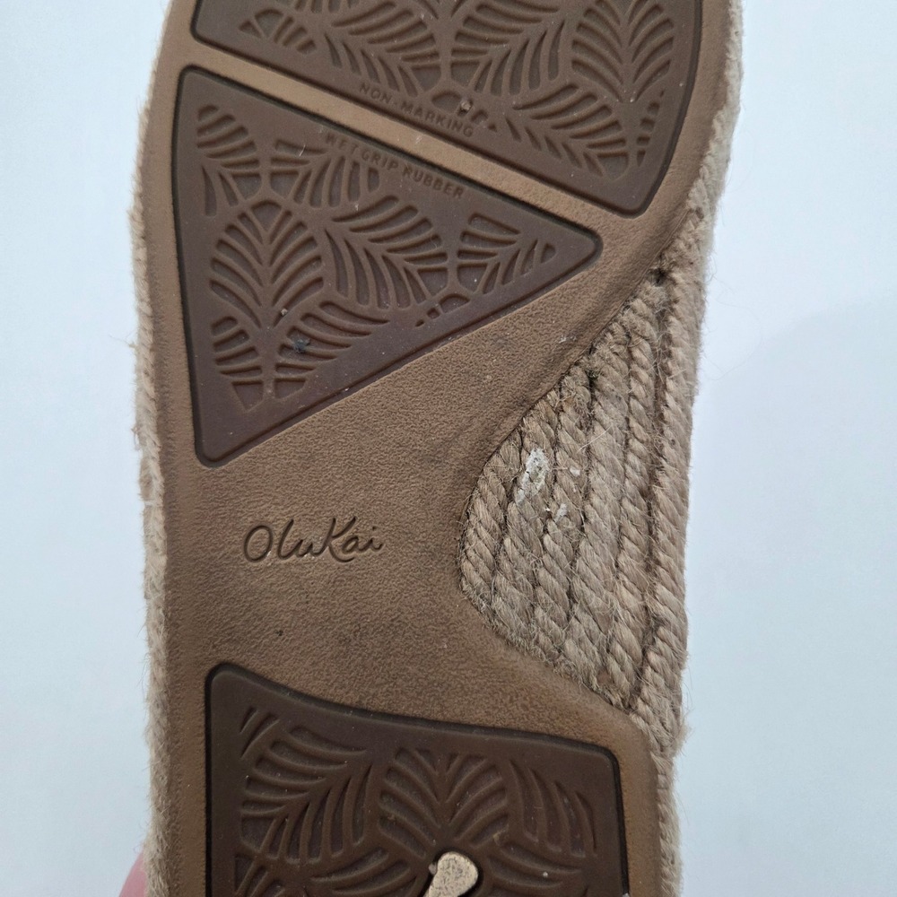 Olukai Kaula Pa A Kapa Comfort Shoes Black Women's Size 8.5 Canvas Slip On Flat - Picture 5 of 6